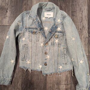 PISTOLA BRANDO ZODIAC CROPPED DENIM JACKET